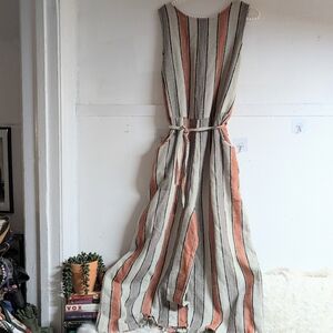 Wray Wool Blend Terry Cloth Stripe Wide Leg Belted Jumpsuit